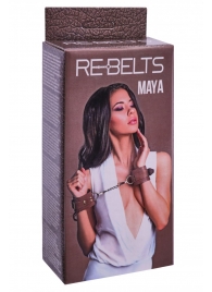 Коричневые кожаные наручники Maya - Rebelts - купить с доставкой в Курске