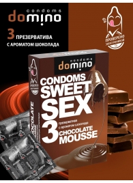 Презервативы для орального секса DOMINO Sweet Sex с ароматом шоколадного мусса - 3 шт. - Domino - купить с доставкой в Курске