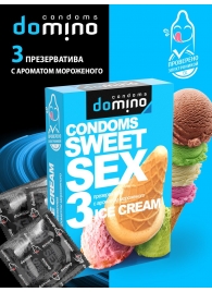Презервативы для орального секса DOMINO Sweet Sex с ароматом мороженого - 3 шт. - Domino - купить с доставкой в Курске