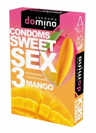 Презервативы для орального секса DOMINO Sweet Sex с ароматом манго - 3 шт. - Domino - купить с доставкой в Курске