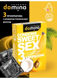 Презервативы для орального секса DOMINO Sweet Sex с ароматом тропических фруктов - 3 шт. - Domino - купить с доставкой в Курске