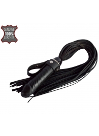 Черная плеть  Ковбой  с ручкой-фаллосом - 55 см. - Sitabella - купить с доставкой в Курске
