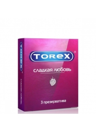 Презервативы Torex  Сладкая любовь  с ароматом клубники - 3 шт. - Torex - купить с доставкой в Курске