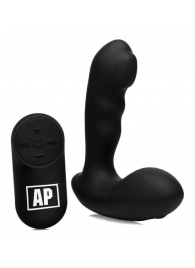 Черный стимулятор простаты Alpha-Pro 7X P-Milker Silicone Prostate Stimulator with Milking Bead - XR Brands - в Курске купить с доставкой