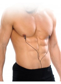 Черные электрические зажимы для сосков Shock Therapy Nipple Clamps - Pipedream - купить с доставкой в Курске