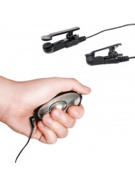 Черные электрические зажимы для сосков Shock Therapy Nipple Clamps - Pipedream - купить с доставкой в Курске