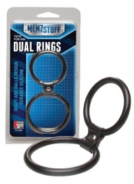 Чёрное двойное эрекционное кольцо Dual Rings Black - Dream Toys - в Курске купить с доставкой