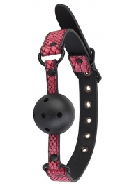 Черно-розовый кляп-шарик с отверстиями BALL GAG - Dream Toys - купить с доставкой в Курске