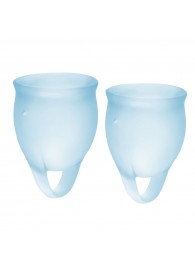 Набор голубых менструальных чаш Feel confident Menstrual Cup - Satisfyer - купить с доставкой в Курске