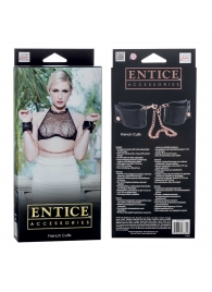 Черные мягкие наручники Entice French Cuffs с цепью - California Exotic Novelties - купить с доставкой в Курске