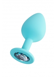 Мятная анальная втулка Brilliant с прозрачным кристаллом - 8 см. - ToyFa - купить с доставкой в Курске Мятная анальная втулка Brilliant с прозрачным кристаллом - 8 см. - ToyFa - купить с доставкой в Курске