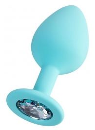 Мятная анальная втулка Brilliant с прозрачным кристаллом - 8 см. - ToyFa - купить с доставкой в Курске Мятная анальная втулка Brilliant с прозрачным кристаллом - 8 см. - ToyFa - купить с доставкой в Курске