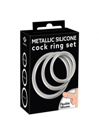 Набор из 3 эрекционных колец под металл Metallic Silicone Cock Ring Set - Orion - в Курске купить с доставкой