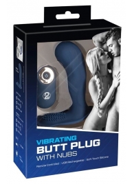 Синий вибростимулятор простаты Vibrating Butt Plug - 11,7 см. - Orion - в Курске купить с доставкой