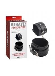 Черные оковы на ноги Obey Me Leather Ankle Cuffs - Chisa - купить с доставкой в Курске