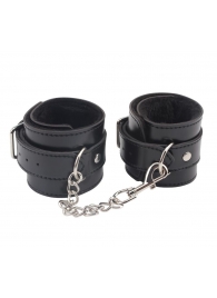 Черные оковы на ноги Obey Me Leather Ankle Cuffs - Chisa - купить с доставкой в Курске