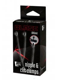 Черные зажимы на соски и клитор на цепочке DELUXE NIPPLE   CLIT CLAMPS - Dream Toys - купить с доставкой в Курске