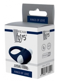 Гладкое синее эрекционное виброкольцо STIMU RING - Dream Toys - в Курске купить с доставкой