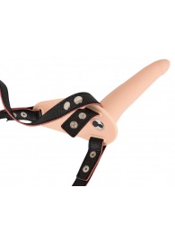 Телесный поясной страпон с вибрацией Vibrating Strap-On - 15,7 см. - Orion - купить с доставкой в Курске