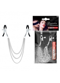 Оригинальные зажимы на соски с тройной цепочкой - Notabu - купить с доставкой в Курске