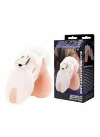 Белая клетка целомудрия Silicone Chastity Cage - BlueLine - купить с доставкой в Курске