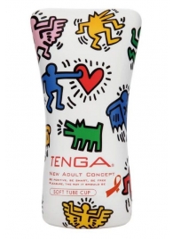 Мастурбатор-туба Keith Haring Soft Tube CUP - Tenga - в Курске купить с доставкой