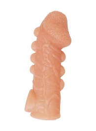 Телесная закрытая насадка с шишечками Cock Sleeve Size S - 13,8 см. - KOKOS - в Курске купить с доставкой