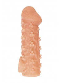 Телесная закрытая насадка с пучками шишечек Cock Sleeve Size S - 13,8 см. - KOKOS - в Курске купить с доставкой