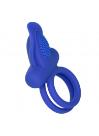 Синее перезаряжаемое эрекционное кольцо Silicone Rechargeable Dual Pleaser Enhancer - California Exotic Novelties - в Курске купить с доставкой