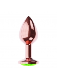 Пробка цвета розового золота с лаймовым кристаллом Diamond Emerald Shine S - 7,2 см. - Lola Games - купить с доставкой в Курске