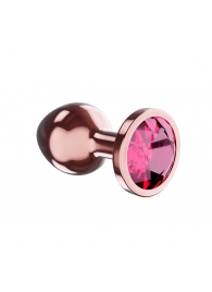 Пробка цвета розового золота с малиновым кристаллом Diamond Ruby Shine S - 7,2 см. - Lola Games - купить с доставкой в Курске