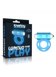 Голубое, светящееся в темноте эрекционное виброкольцо Lumino Play Vibrating Penis Ring - Lovetoy - в Курске купить с доставкой