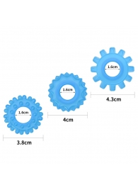 Набор из 3 голубых, светящихся в темноте эрекционных колец Lumino Play - Lovetoy - в Курске купить с доставкой