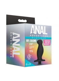 Черный анальный вибромассажёр Silicone Vibrating Prostate Massager 02 - 10,8 см. - Blush Novelties - в Курске купить с доставкой