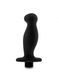 Черный анальный вибромассажёр Silicone Vibrating Prostate Massager 02 - 10,8 см. - Blush Novelties - в Курске купить с доставкой