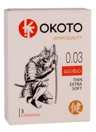 Тонкие презервативы OKOTO Thin Extra Soft - 3 шт. - Sitabella - купить с доставкой в Курске