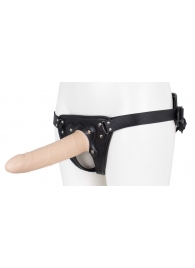 Пустотелый страпон Harness CLASSIC с бандажом - 19,5 см. - LOVETOY (А-Полимер) - купить с доставкой в Курске