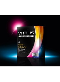 Цветные ароматизированные презервативы VITALIS PREMIUM color   flavor - 3 шт. - Vitalis - купить с доставкой в Курске