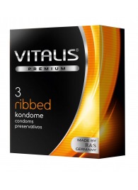 Ребристые презервативы VITALIS PREMIUM ribbed - 3 шт. - Vitalis - купить с доставкой в Курске