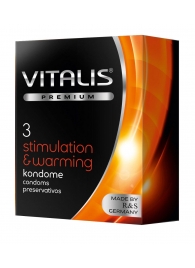 Презервативы VITALIS PREMIUM stimulation   warming с согревающим эффектом - 3 шт. - Vitalis - купить с доставкой в Курске