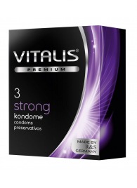 Презервативы с утолщенной стенкой VITALIS PREMIUM strong - 3 шт. - Vitalis - купить с доставкой в Курске