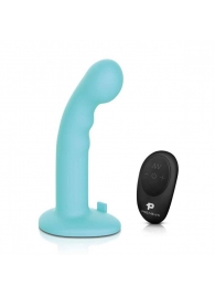 Голубая изогнутая насадка 6in Remote Control Ripple P-Spot G-Spot на черных трусиках - 16 см. - Pegasus - купить с доставкой в Курске