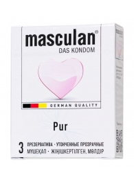 Супертонкие презервативы Masculan Pur - 3 шт. - Masculan - купить с доставкой в Курске