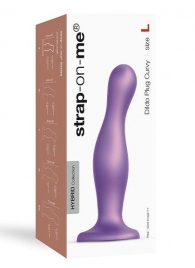 Фиолетовая насадка Strap-On-Me Dildo Plug Curvy size L - Strap-on-me - купить с доставкой в Курске