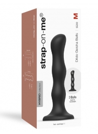 Черная насадка Strap-On-Me Dildo Geisha Balls size M - Strap-on-me - купить с доставкой в Курске