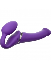 Фиолетовый безремневой вибрострапон Vibrating Bendable Strap-On - size L - Strap-on-me - купить с доставкой в Курске