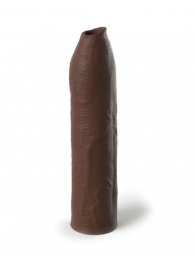 Коричневая насадка-удлинитель Uncut Silicone Penis Enhancer - 17,8 см. - Pipedream - в Курске купить с доставкой