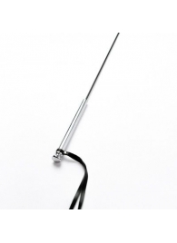 Черный кожаный стек с гладкой ручкой - 55 см. - Crazy Handmade - купить с доставкой в Курске