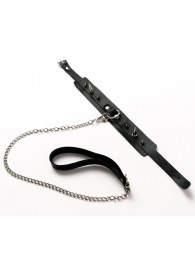 Черный ошейник с шипами и поводком - Crazy Handmade - купить с доставкой в Курске