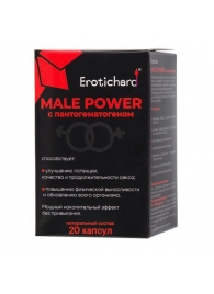 Капсулы для мужчин Erotichard male power с пантогематогеном - 20 капсул (0,370 гр.) - Erotic Hard - купить с доставкой в Курске